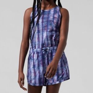 Athleta Girl On The Go Romper Tie Dye Size 8-10